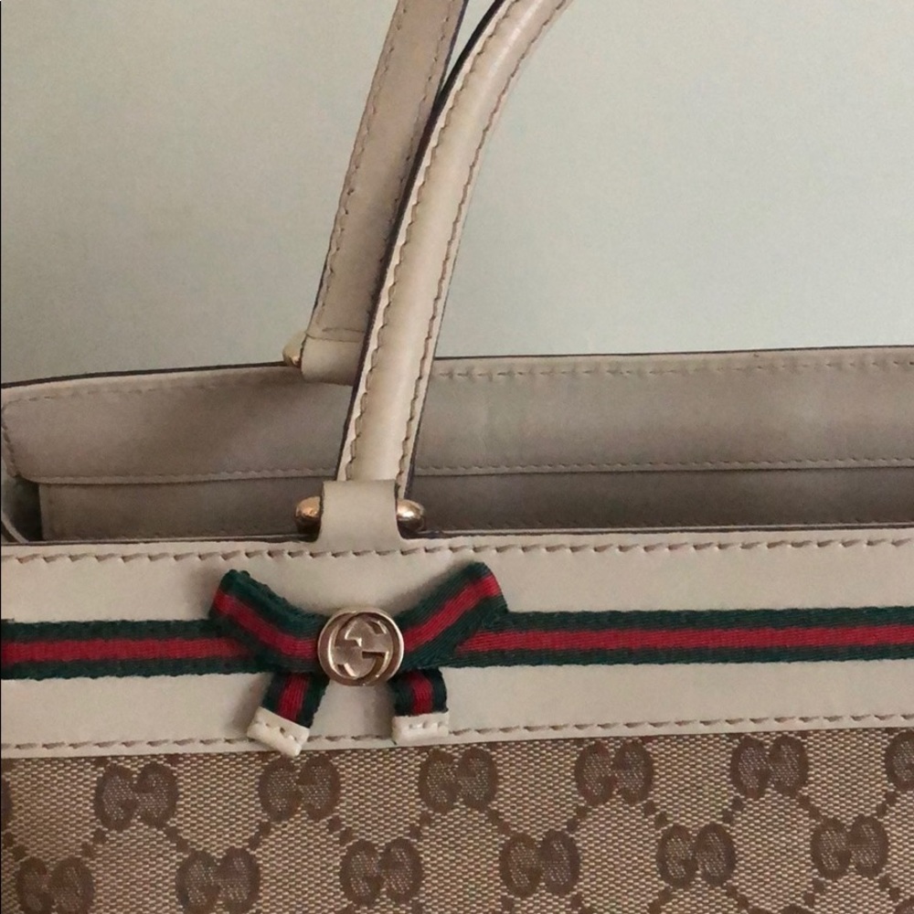 SOLD Gucci bag canvas leather - Picture 2 of 9